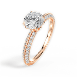 Gail Round Cut Lab Grown Diamond 18Kt Rose Gold Engagement Ring - View 3