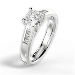 Brittany Cushion Cut Lab Grown Diamond 18Kt White Gold Engagement Ring - View 3
