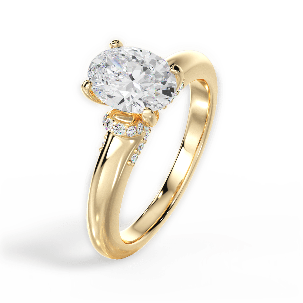 Florence Oval Cut Lab Grown Diamond 18Kt Yellow Gold Engagement Ring - View 3