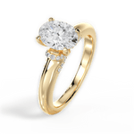 Florence Oval Cut Lab Grown Diamond 18Kt Yellow Gold Engagement Ring - View 3