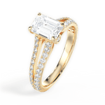 Kendra Emerald Cut Lab Grown Diamond 18Kt Yellow Gold Engagement Ring - View 3