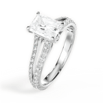 Kendra Radiant Cut Lab Grown Diamond Platinum Engagement Ring - View 4