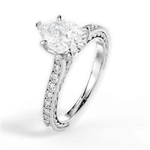Gilda Pear Cut Lab Grown Diamond 18Kt White Gold Engagement Ring - View 4