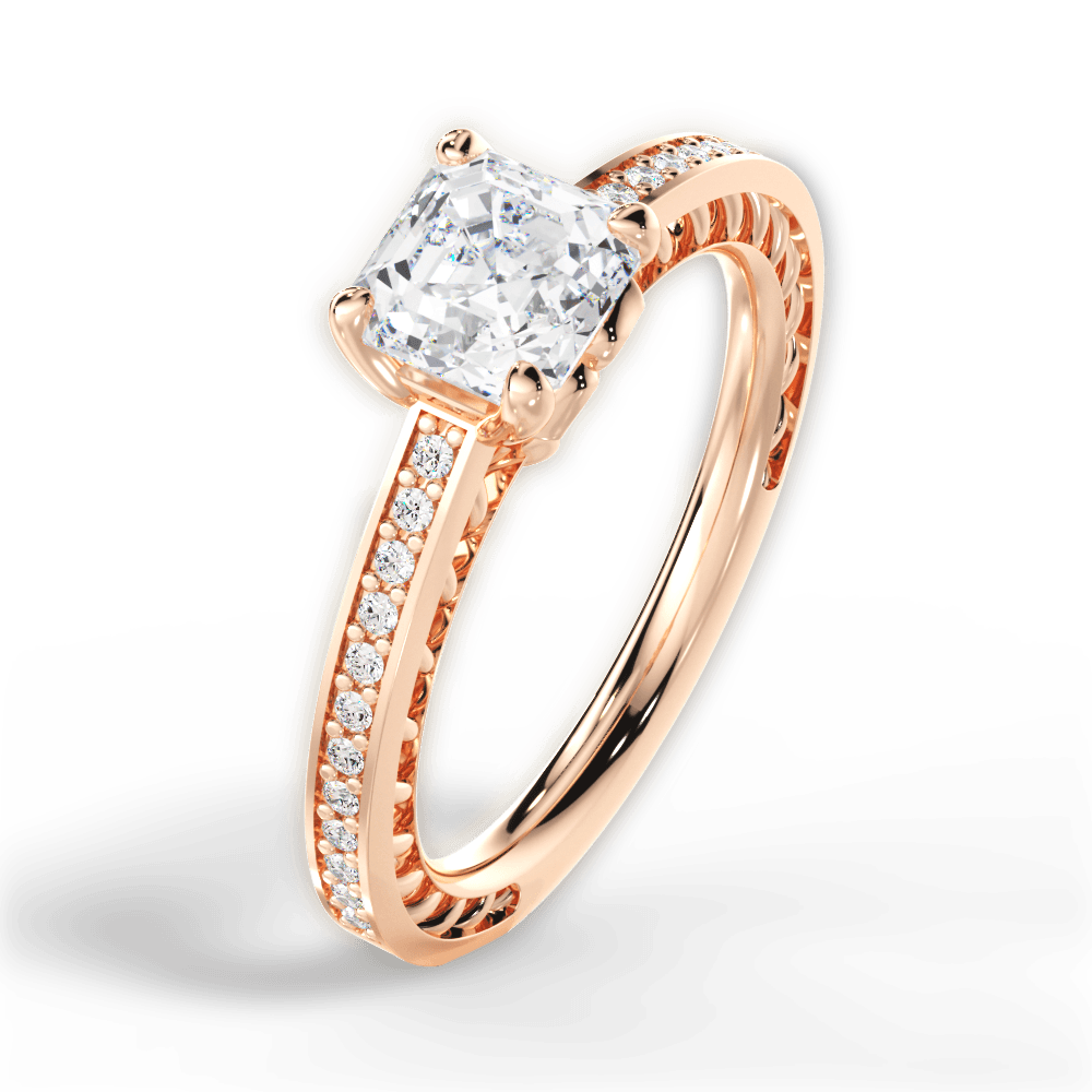 Donna Asscher Cut Lab Grown Diamond 18Kt Rose Gold Engagement Ring - View 4