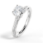 Christina Cushion Cut Lab Grown Diamond Platinum Engagement Ring - View 2
