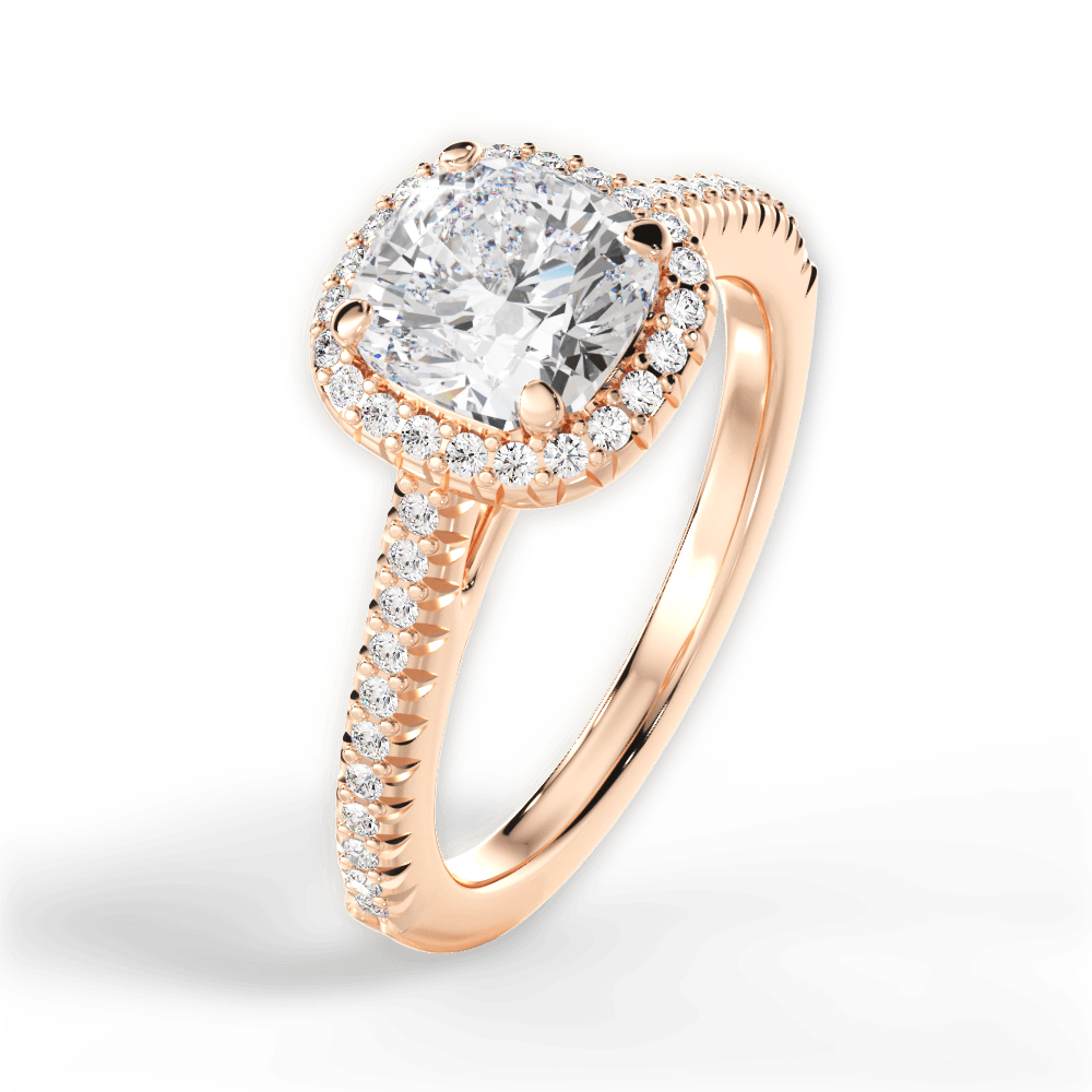 Jenny Cushion Cut Lab Grown Diamond 18Kt Rose Gold Engagement Ring - View 2