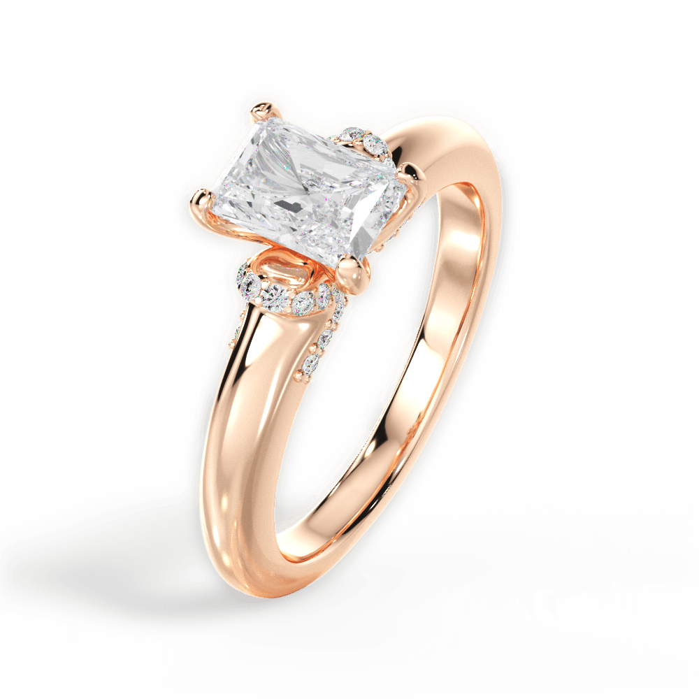Florence Radiant Cut Lab Grown Diamond 18Kt Rose Gold Engagement Ring - View 3