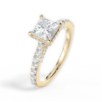 Laura Princess Cut Lab Grown Diamond 18Kt Yellow Gold Engagement Ring - View 3