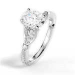 Geraldine Oval Cut Lab Grown Diamond Platinum Engagement Ring - View 4
