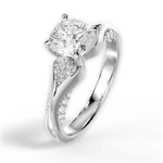 Isabel Cushion Cut Lab Grown Diamond Platinum Engagement Ring - View 4