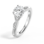 Cassie Round Cut Lab Grown Diamond Platinum Engagement Ring - View 4