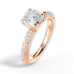 Gloria Cushion Cut Lab Grown Diamond 18Kt Rose Gold Engagement Ring - View 3