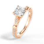 Gabriela Asscher Cut Lab Grown Diamond 18Kt Rose Gold Engagement Ring - View 3