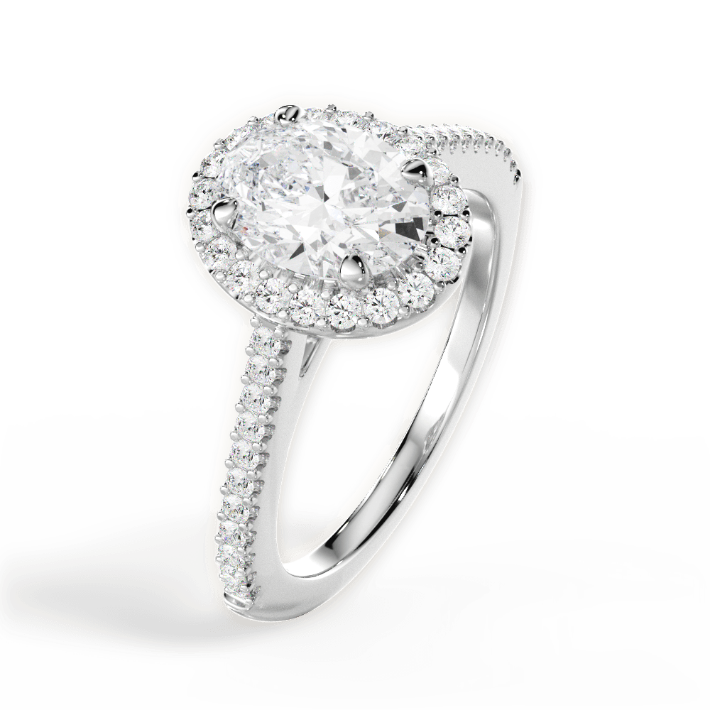 Jeanne Oval Cut Lab Grown Diamond Platinum Engagement Ring - View 2