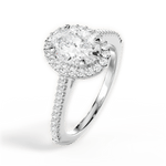 Jeanne Oval Cut Lab Grown Diamond 18Kt White Gold Engagement Ring - View 2