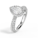 Lucy Pear Cut Lab Grown Diamond 18Kt White Gold Engagement Ring - View 3