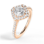 Jackie Cushion Cut Lab Grown Diamond 18Kt Rose Gold Engagement Ring - View 2