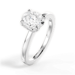 Gemma Oval Cut Lab Grown Diamond 18Kt White Gold Engagement Ring - View 2