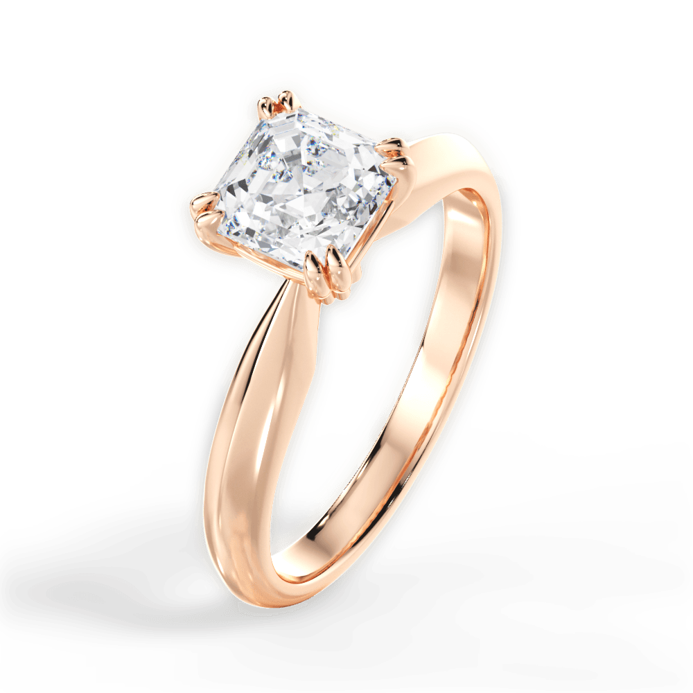 Claudia Asscher Cut Lab Grown Diamond 18Kt Rose Gold Engagement Ring - View 3