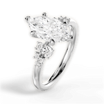 Carmen Marquise Cut Lab Grown Diamond 18Kt White Gold Engagement Ring - View 4