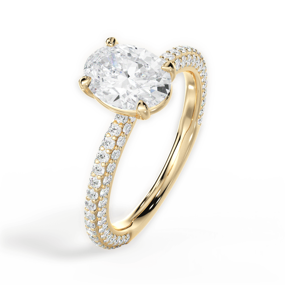 Kristen Oval Cut Lab Grown Diamond 18Kt Yellow Gold Engagement Ring - View 4