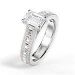 Lynn Emerald Cut Lab Grown Diamond Platinum Engagement Ring - View 4