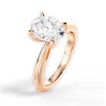 Elaine Oval Cut Lab Grown Diamond 18Kt Rose Gold Engagement Ring - View 4