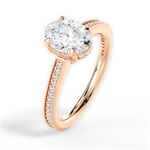 Janet Oval Cut Lab Grown Diamond 18Kt Rose Gold Engagement Ring - View 4
