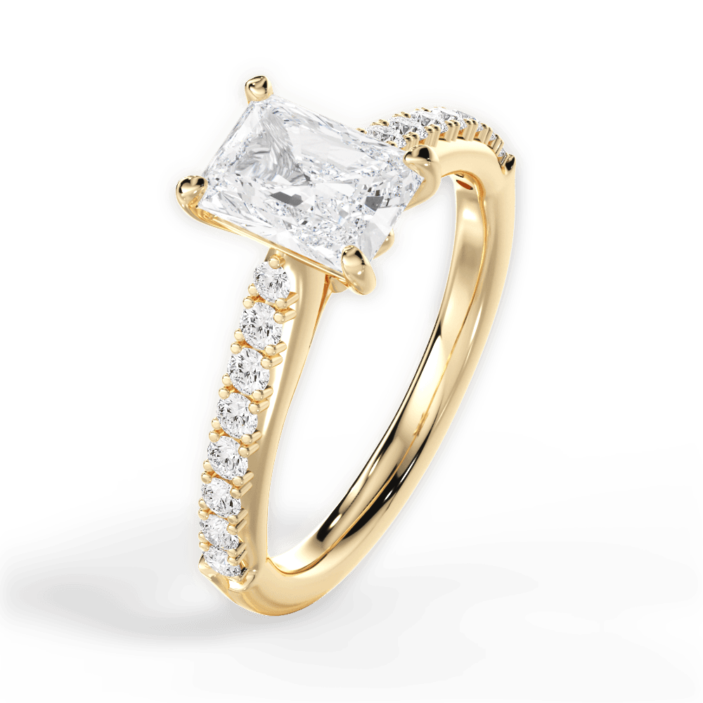 Elizabeth Radiant Cut Lab Grown Diamond 18Kt Yellow Gold Engagement Ring - View 4