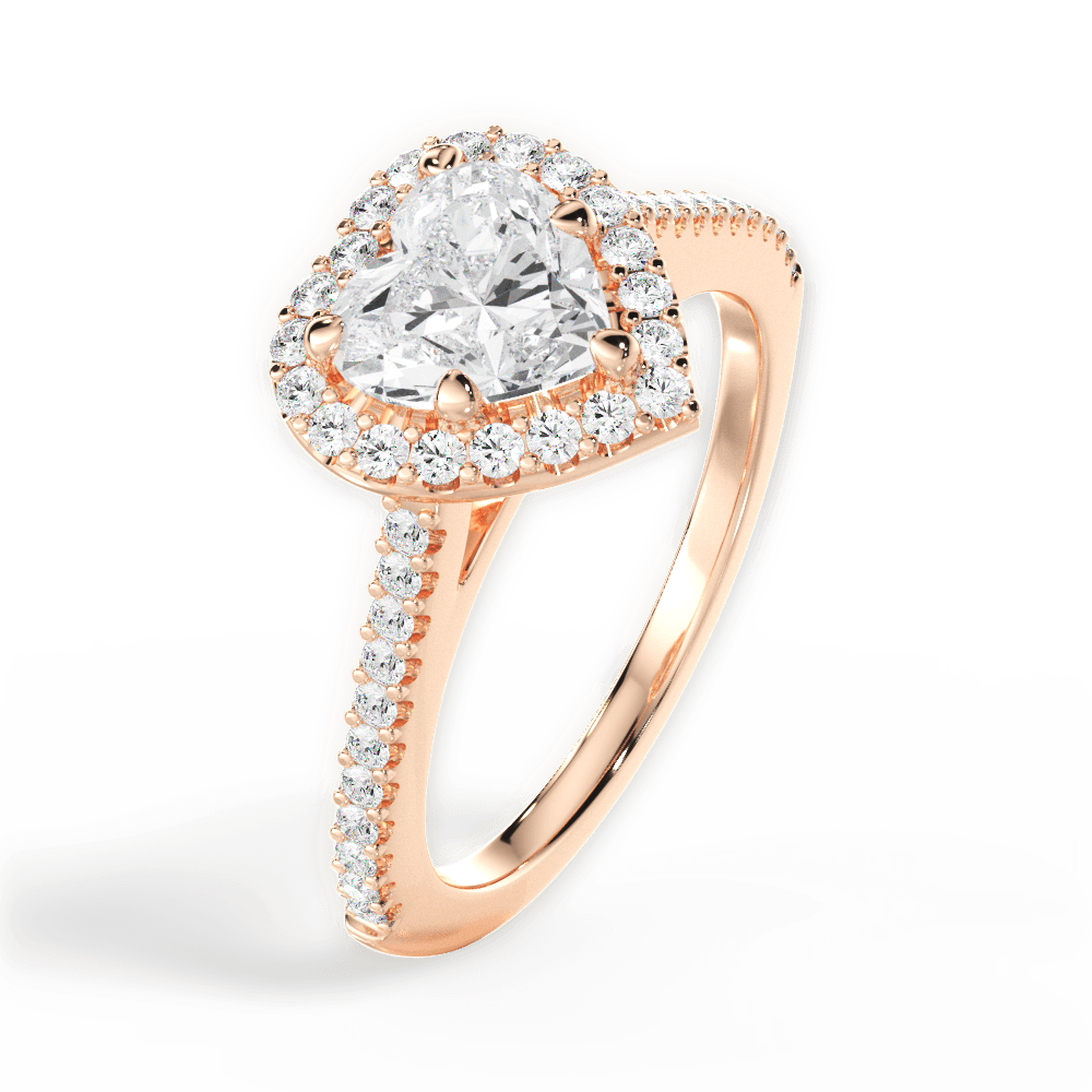 Jeanne Heart Cut Lab Grown Diamond 18Kt Rose Gold Engagement Ring - View 3