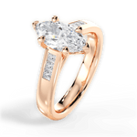 Brittany Marquise Cut Lab Grown Diamond 18Kt Rose Gold Engagement Ring - View 2