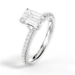 Giselle Emerald Cut Lab Grown Diamond 18Kt White Gold Engagement Ring - View 4
