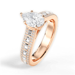 Lynn Pear Cut Lab Grown Diamond 18Kt Rose Gold Engagement Ring - View 4