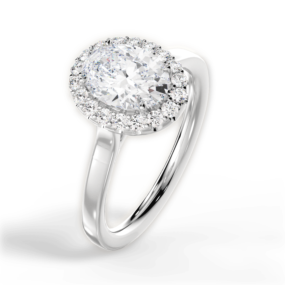 Fiona Oval Cut Lab Grown Diamond 14Kt White Gold Engagement Ring - View 2