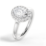 Fiona Oval Cut Lab Grown Diamond 14Kt White Gold Engagement Ring - View 2