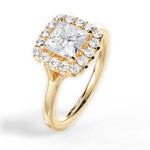 Geneva Princess Cut Lab Grown Diamond 18Kt Yellow Gold Engagement Ring - View 3