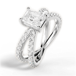 Lauren Radiant Cut Lab Grown Diamond 14Kt White Gold Engagement Ring - View 2