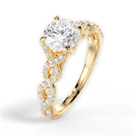 Justine Round Cut Lab Grown Diamond 18Kt Yellow Gold Engagement Ring - View 2