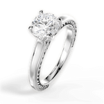 Carrie Round Cut Lab Grown Diamond 18Kt White Gold Engagement Ring - View 2