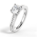 Elena Cushion Cut Lab Grown Diamond Platinum Engagement Ring - View 3