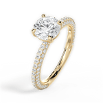 Kristen Round Cut Lab Grown Diamond 18Kt Yellow Gold Engagement Ring - View 3
