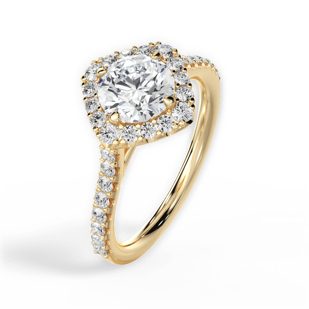 Jackie Round Cut Lab Grown Diamond 18Kt Yellow Gold Engagement Ring - View 4