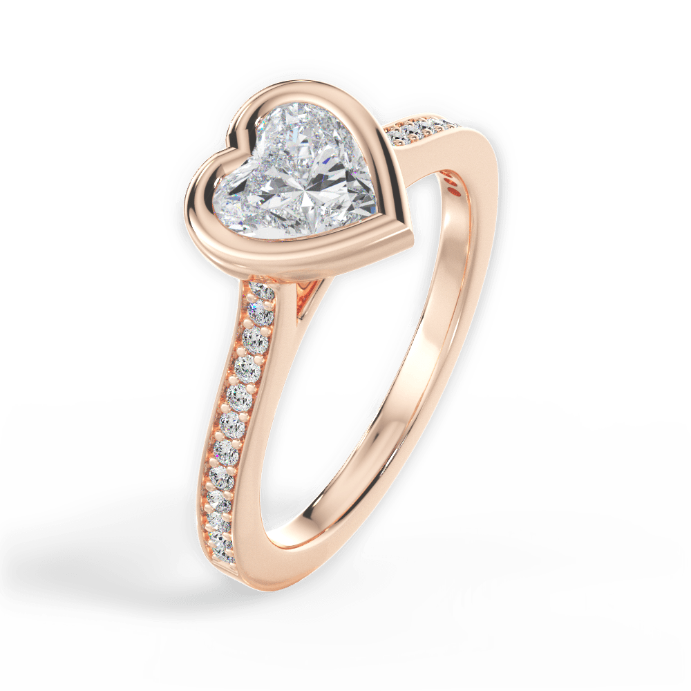 Deanna Heart Cut Lab Grown Diamond 18Kt Rose Gold Engagement Ring - View 2