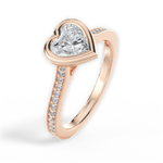 Deanna Heart Cut Lab Grown Diamond 18Kt Rose Gold Engagement Ring - View 2