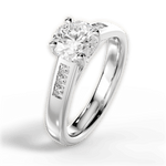 Brittany Round Cut Lab Grown Diamond 14Kt White Gold Engagement Ring - View 4