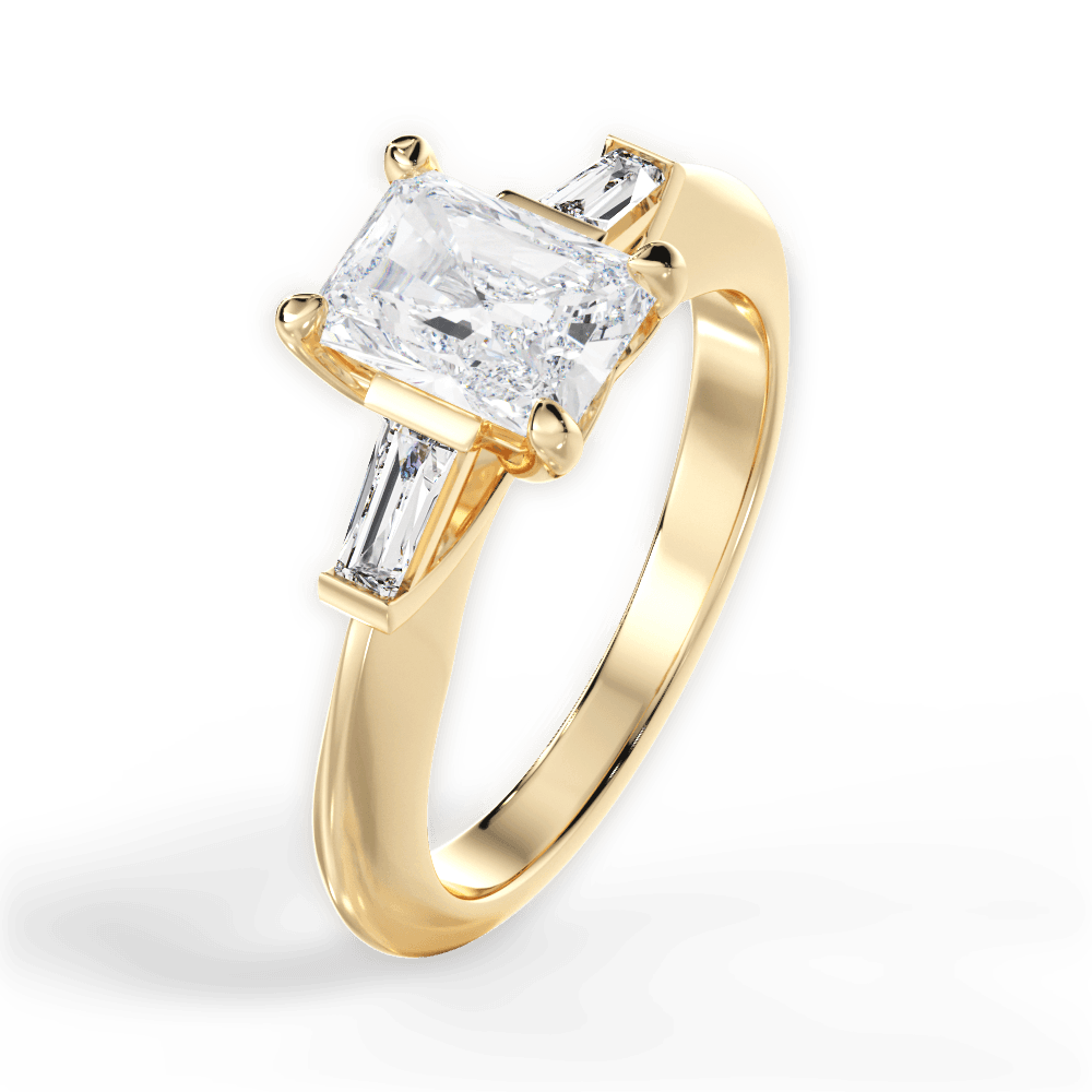 Emily Radiant Cut Lab Grown Diamond 18Kt Yellow Gold Engagement Ring - View 3