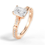 Gabriela Radiant Cut Lab Grown Diamond 18Kt Rose Gold Engagement Ring - View 2
