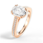 Denise Oval Cut Lab Grown Diamond 18Kt Rose Gold Engagement Ring - View 3