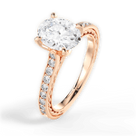 Gilda Oval Cut Lab Grown Diamond 18Kt Rose Gold Engagement Ring - View 2