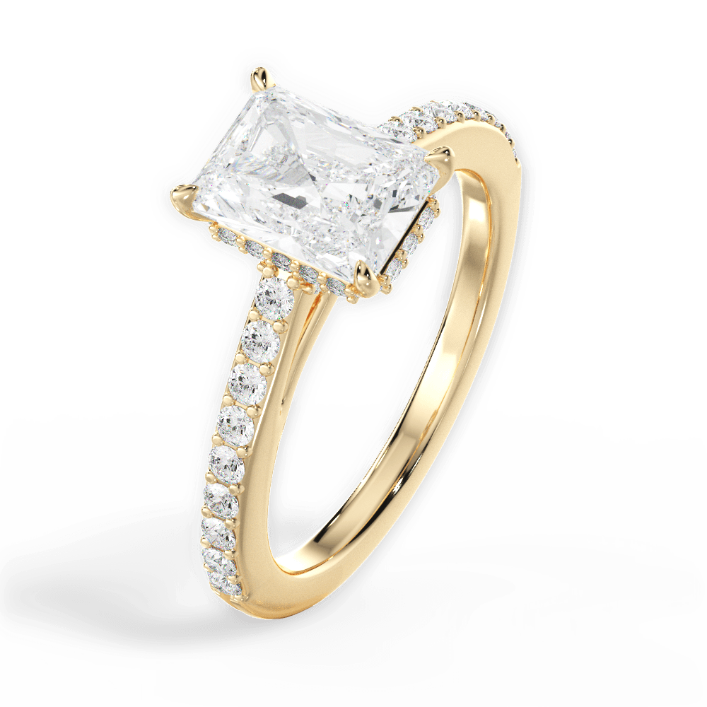 Joan Radiant Cut Lab Grown Diamond 18Kt Yellow Gold Engagement Ring - View 4
